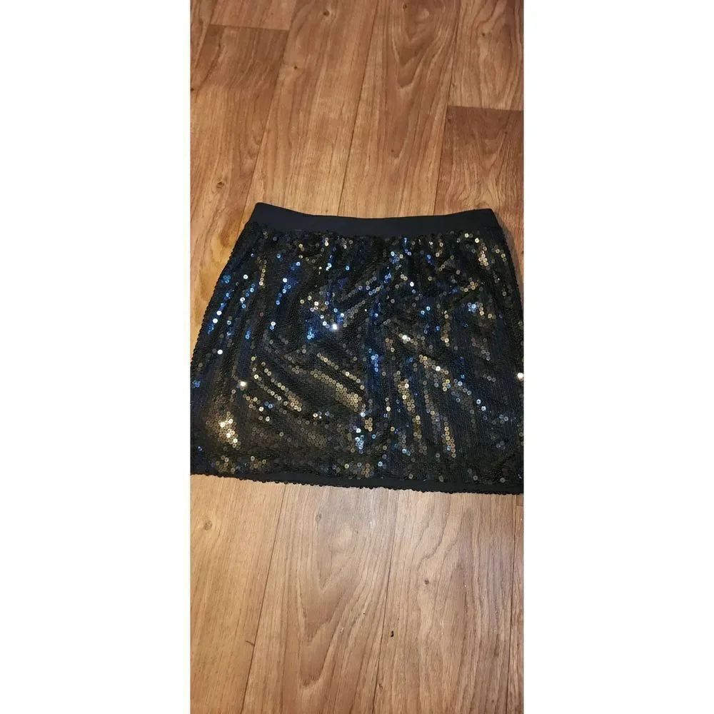 INC BLACK SEQUINED SKIRT